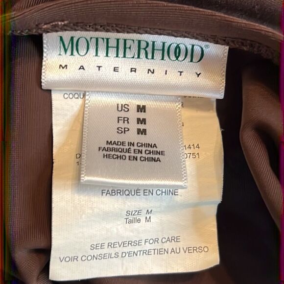 Motherhood Maternity Brown with White Tankini - Size Medium - Picture 13 of 14